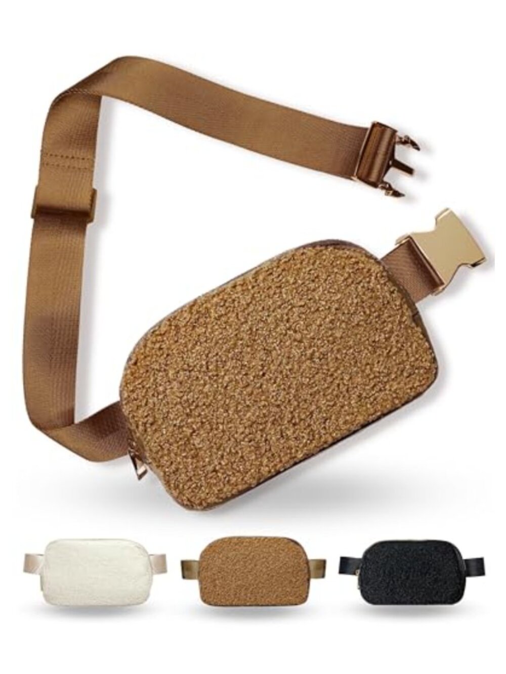 Sherpa Fleece Belt Bag Crossbody Fanny Pack Waist Pack